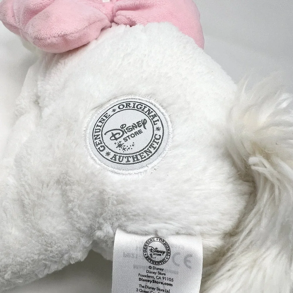 Disney Store The Aristocats Marie Plush White Pink Kitten Stuffed Animal 12 inch